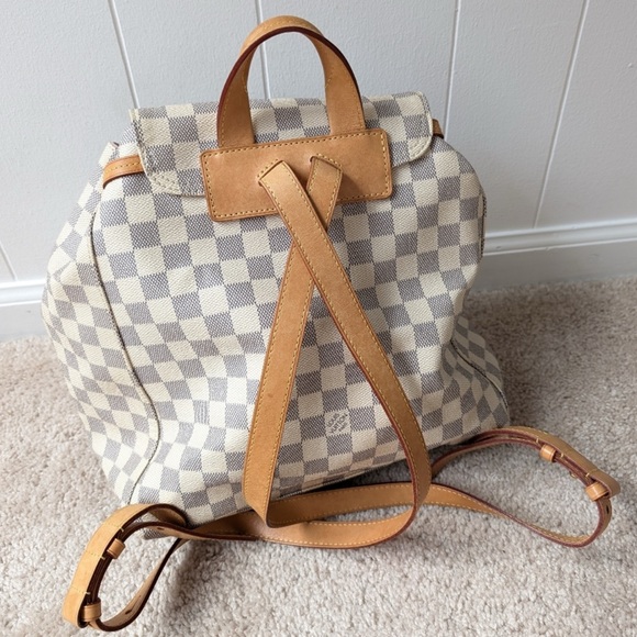 Authentic Louis Vuitton Sperone Damier Azur White Backpack - Picture 3 of 9